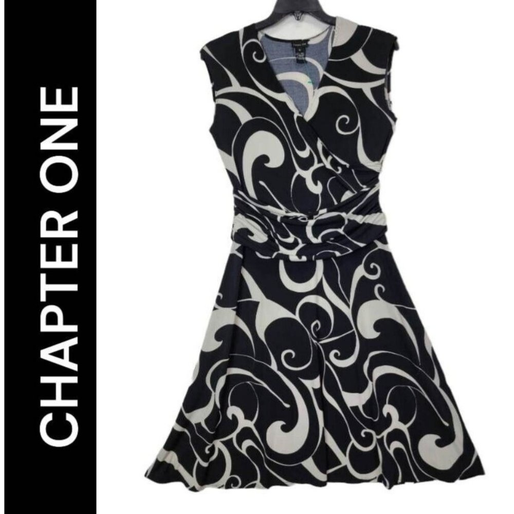 Chapter One Women Black Size Medium Formal Fit n Flare Dress Sleeveless